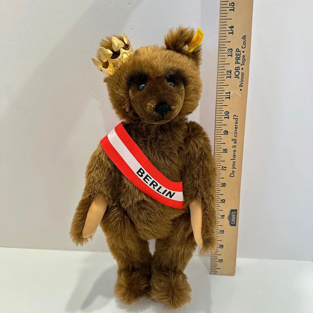 Steiff‎ Berlin Bear 1985 Mohair 24K Gold Plated Crown 0251/34 West Germany Boxed